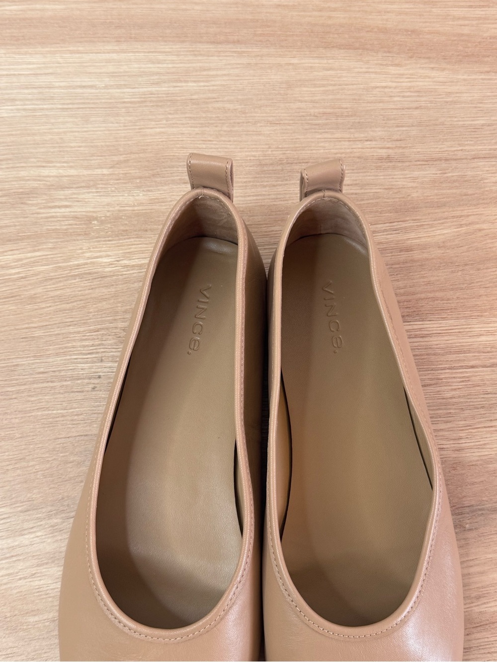 Vince Vivian Leather Ballet Flat Chai Nude Tan - Picture 7 of 10